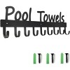 Black Pool Towel Rack Outdoor Towel Rack for Pool Towel Hooks Towel Hanger for Bathrobes Clothes 9 Hooks - 2 of 2