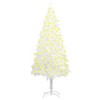 vidaXL 94.5" White Artificial Christmas Tree with LED Lights - PE and Steel Construction - Water-Resistant - Economical and Long-Lasting Holiday Decor - 2 of 4