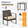 Aoodor 3 Pieces Patio Furniture Set Outdoor Rattan Conversation Bistro Set with Coffee Table for Yard, Garden, Balcony,Backyard - 3 of 4