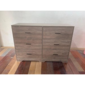 Dresser for Bedroom, Modern 6 Drawer Dresser for Bedroom, Wide Wood Chests of Drawers Storage with Metal Handle for Entryway, Hallway,Living Room - 1 of 1