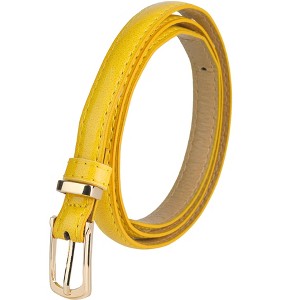 INSPIRE CHIC Women's Patent Leather PU Skinny Alloy Buckle Jeans Waist Belt - 1 of 4