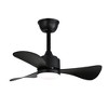 42" Black 3-Blade Flush Mount Ceiling Fan with LED Light, Modern ABS Blades and 6-Speed Remote for Bedroom or Kitchen - 2 of 4