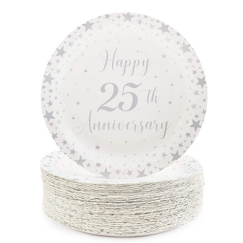 Details about   Wedding Anniversary-25th-Party Plates and Napkins Duo Pack-24 pcs 