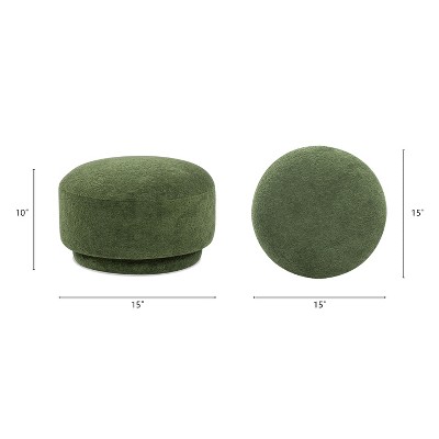 UPHA 15" H Boucle Mushroom shaped Footstool Ottoman for Living Room