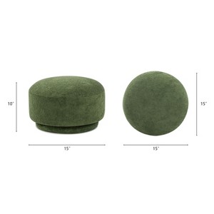 UPHA 15" H Boucle Mushroom shaped Footstool Ottoman for Living Room - 1 of 4