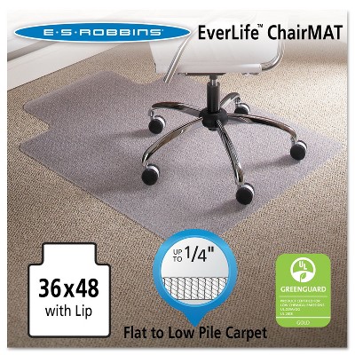 3'x4' Rectangle Solid Vinyl Office Chair Mat Clear - ES Robbins