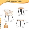 Anybear 5PC Yellow-Beige Wicker Rattan Table and Chairs Set with Ottoman Patio Bistro Set - 4 of 4