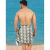 LA LEELA Men's Sarong Aloha Swim Beach Pareo Wrap One Size Allover Leafs Black - 2 of 4