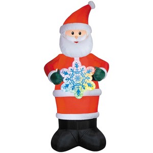 11 Ft 6" Airblown Inflatable Santa with Rainbow Lightshow Snowflake Christmas Outdoor Yard Decoration - 1 of 2