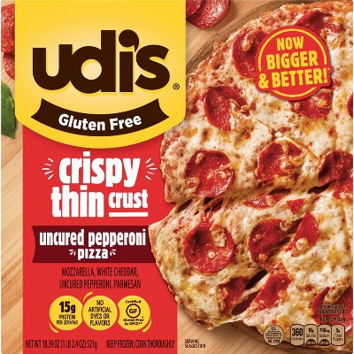 Udi's Gluten Free Crispy Thin Crust Uncured Pepperoni Frozen Pizza - 18.39oz