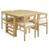 5-Pieces Dining Set,Extendable Wood Square Dining Table With 4 Upholstered Chairs,Kitchen Table Set,Dining Set For Dining Room-Cuddlewood - 2 of 4