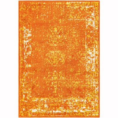 Casino Sofia Chic Orange Synthetic 2'2" x 3'1" Indoor Rug
