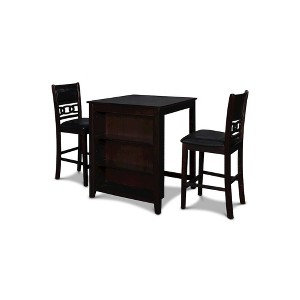 New Classic Furniture,Gia 3-Piece 30" Wood Storage Counter Set, Ebony - 1 of 4