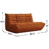 SYFERLORY Armless 2-Seat Togo Two Seater Large Bean Bag Sofa，Orange - 2 of 4