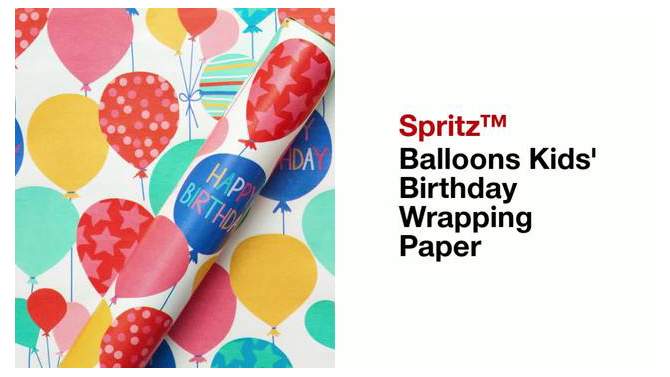 Balloons Kids&#39; Birthday Wrapping Paper - Spritz&#8482;, 2 of 7, play video