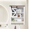 Over-The-Toilet Bathroom Cabinet with Sliding Barn Door, 3-Tier Wall Mounted Storage with Towels Bar & Hooks for Bathroom, Laundry & Kitchen - 3 of 4