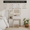 Vanity Desk with Mirror and LED, Power Outlet, 3 Color Adjustable Light, 4 Drawers, Storage Shelves & Stool for Bedroom - 4 of 4