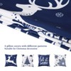 Velvet Christmas Pillow Covers 18x18 Set of 4 Farmhouse Linen Cushion Pillow Case, Invisible Zipper for Indoor and Outdoor Holiday Decor - 4 of 4