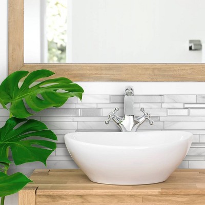 Smart Tiles Peel and stick backsplash Oslo White tiles, Ceramic