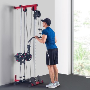 Wall-Mount Cable Station w/ 20-Position Pulley - LAT Pull Down & Cable Crossover Machine for Home Gym, Compact Strength Trainer - 1 of 4