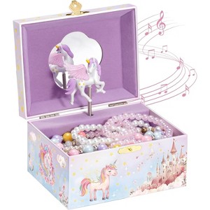 Musical Kids Jewelry Box with Spinning Unicorn Doll, Birthday Gifts for Little Girls Children Toddler - 1 of 4