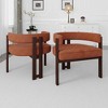 FONTOI Upholstered Accent Chairs Set of 2, Armchair Chair with Open Back&3 Legs for Living Room Bedroom Dining Room Kitchen, Orange, - 2 of 4