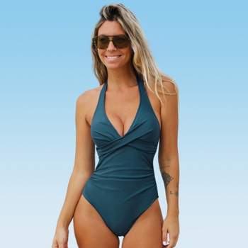  CUPSHE Women Swimsuit Maternity Tankini Set Two Piece Bathing  Suit Cutout Spaghetti Straps V Neck Drawstring Sides Blue : Clothing, Shoes  & Jewelry