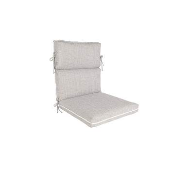 Home Fashions International 21"x22" O'Fiddlestix Highback Outdoor One Piece Chair Cushion Gray Linen