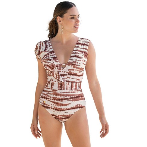 Leonisa Eco Friendly One-piece Swimsuit-slimming Tummy Compression -  Multicolored L : Target