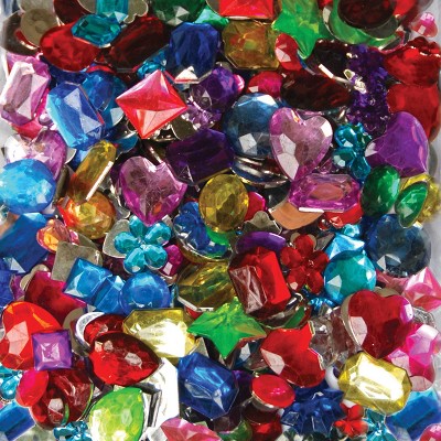 Assorted Colorful Acrylic Craft Gemstones, 1 Pound Bag