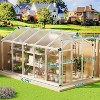 Walk-In Greenhouse for Outdoors, Large Aluminum Frame with Sealed Card Slot Polycarbonate Panels & Roof Vent Ideal for Garden Backyard - 3 of 4