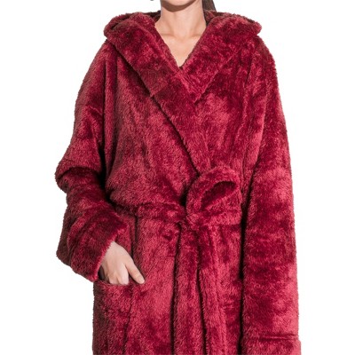 Pavilia 100% Premium Microfiber Polyester Fleece Fleece Mid-Calf Bathrobe with Pockets and Hood