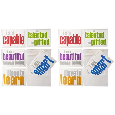 Inspired Minds Note Cards with Envelope, Self-Esteem Booster Set, 10 Per Set, 2 Sets