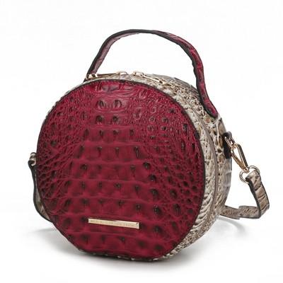 MKF Collection Ynnari Women's Crossbody Bag Croc-Embossed Chic Round by Mia K