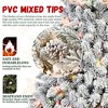 NAYSAYE Christmas Tree Stand 5FT Flocked Tree with Pine Cones and Full Snowy Branches for Christmas Decorations, Green and White, 38"*60"*14.96" - 4 of 4