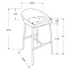 Monarch Specialties Bar Stool Set Of 2 Counter Height Kitchen Chrome Metal Grey Fabric Contemporary Modern - 3 of 4