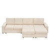 Oversized Modular Sectional Sofa,Convertible Deep Seat Couch with Wide Armrests & Plush Backrest, Comfy Cloud Sofa Set for Living Room, Beige - 3 of 4
