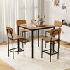 Costway 5-Piece Industrial Dining Table Set with Counter Height Table & 4 Bar Stools Black/Grey/Walnut - 2 of 4