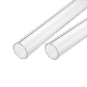 Unique Bargains Lamp Lantern Water Cooling System Acrylic Round Pipes Clear 2 Pcs 14" - 1 of 4