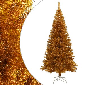 vidaXL Artificial Christmas Tree with Stand Gold 6 ft PET - 1 of 4