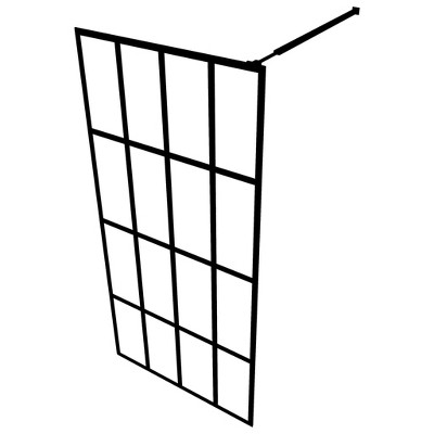 Industrial Style Black Aluminum and Tempered Glass Walk-In Shower Screen