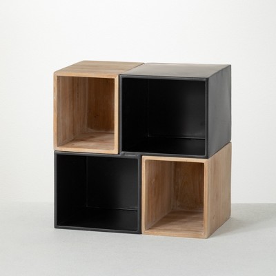 Sullivans Office Storage and Organizational Cube 11.8"H Brown