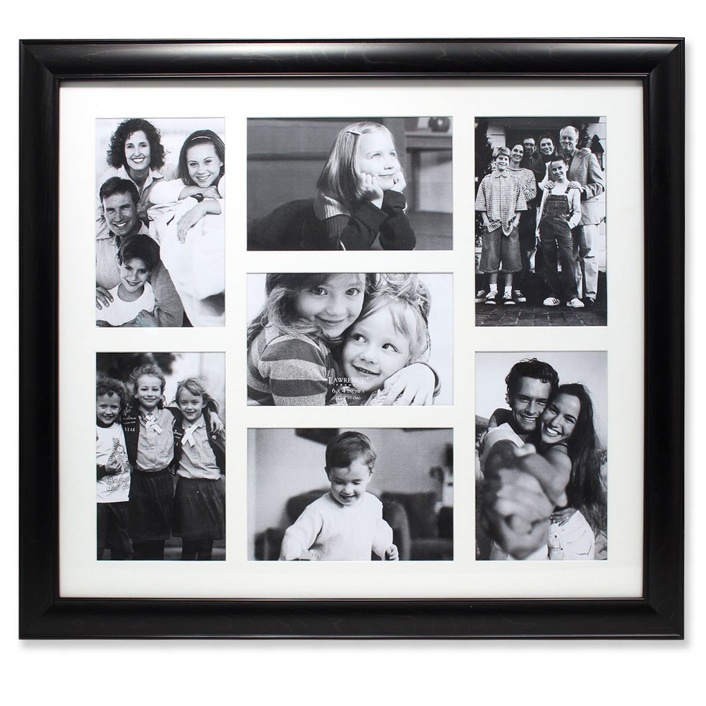 Photos - Photo Frame / Album 15.88" x 17.9" Seven Photo Matted Black Collage Frame - Lawrence Frames