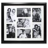 15.88" x 17.9" Seven Photo Matted Black Collage Frame - Lawrence Frames
