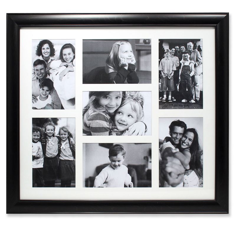 15.88&#34; x 17.9&#34; Seven Photo Matted Black Collage Frame - Lawrence Frames, 1 of 2