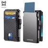 Maison Mens Minimalist Leather RFID Pop Up Aluminum Credit Card Holder Black - 2 of 4