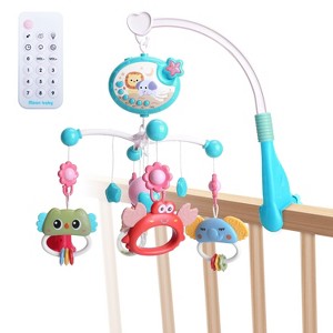 Babyluv "Baby Musical Crib Mobile with Star Projection, Rotating Bed Bell, Rattle Toy & Remote Control" Blue - 1 of 4