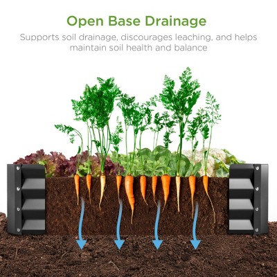 Dark Gray Powder-Coated Steel Outdoor Raised Garden Bed