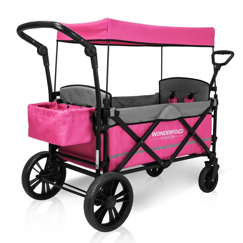 WONDERFOLD X2 Push and Pull Wagon Stroller - Pink, 4 of 10