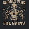Rerun Island Men Ghouls Fear The Gains Short Sleeve Graphic Cotton T-Shirt - 2 of 4
